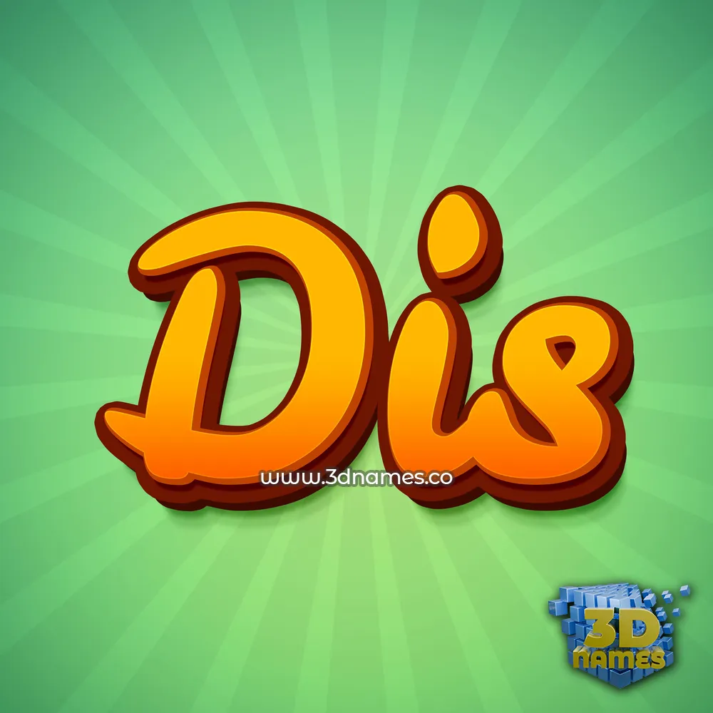 dis in Green Rays style - 3D name wallpaper