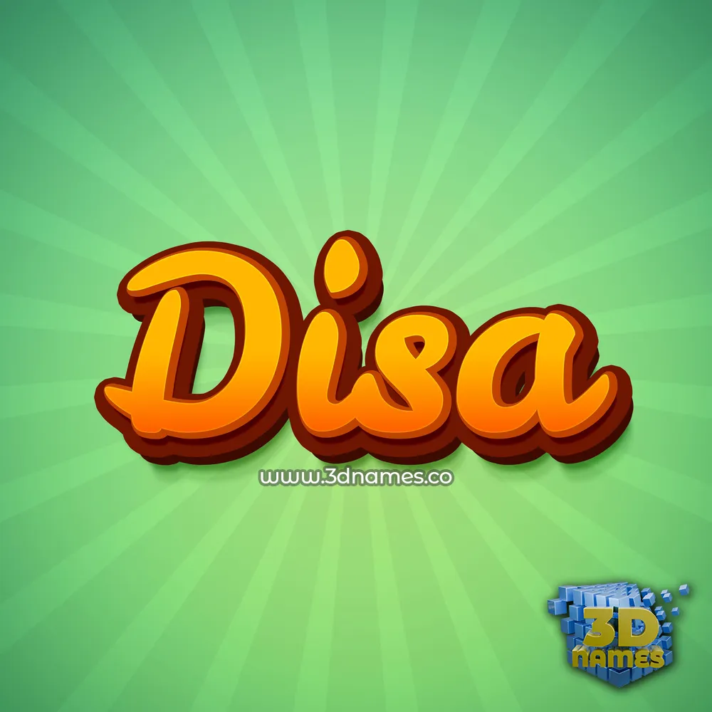 disa in Green Rays style - 3D name wallpaper