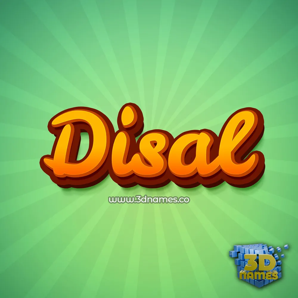 disal in Green Rays style - 3D name wallpaper