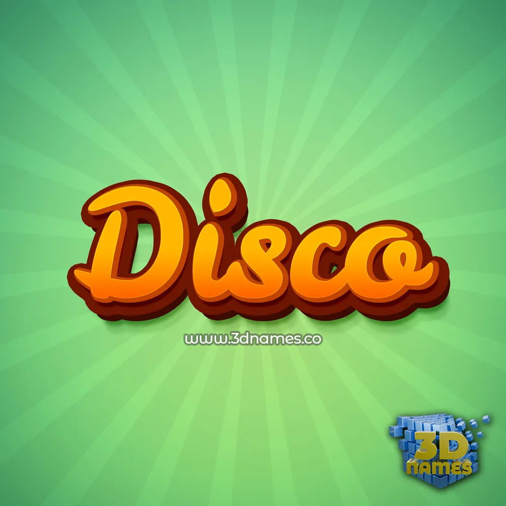 disco in Green Rays style - 3D name wallpaper