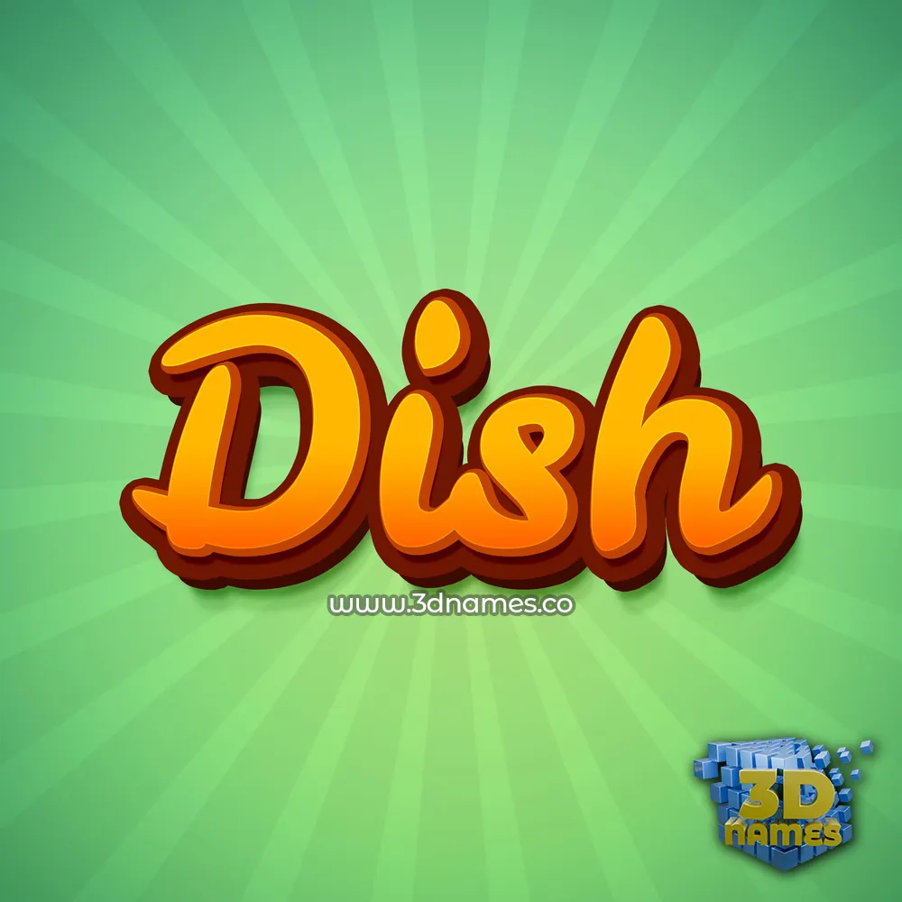 dish in Green Rays style - 3D name wallpaper