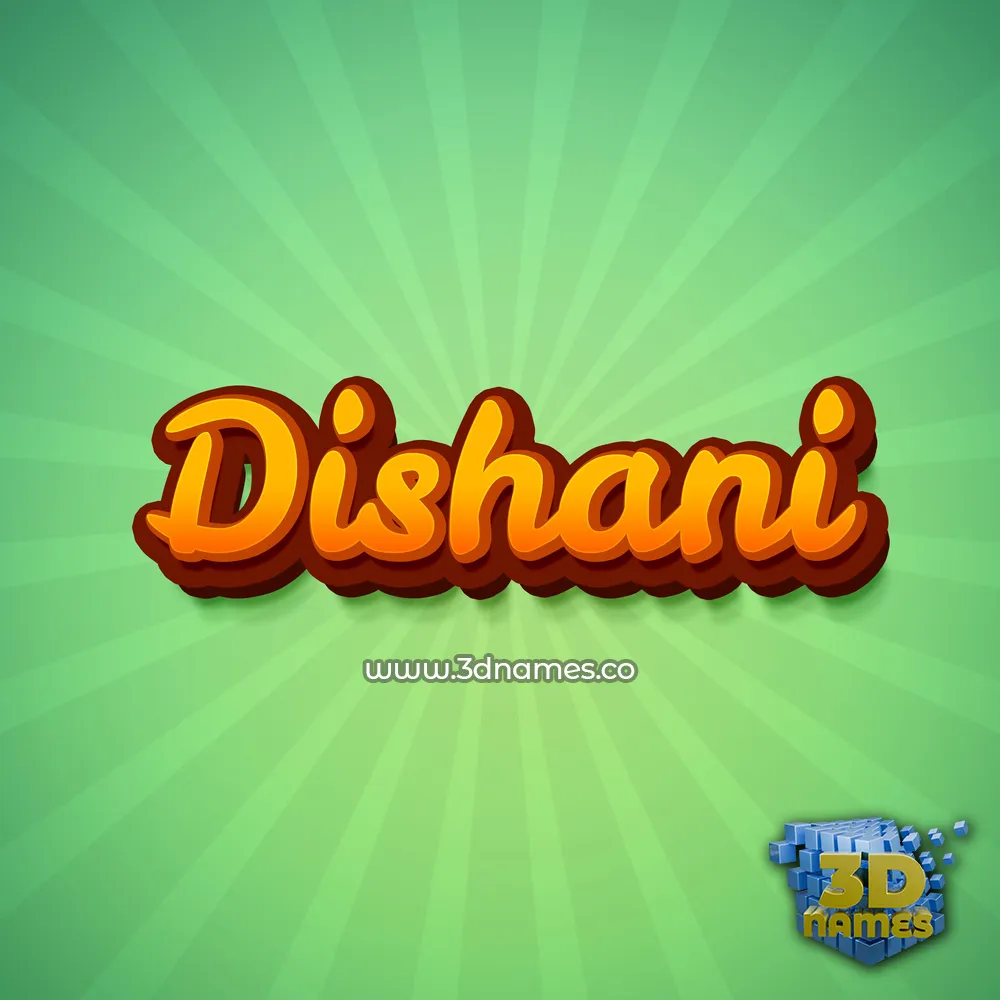 dishani in Green Rays style - 3D name wallpaper