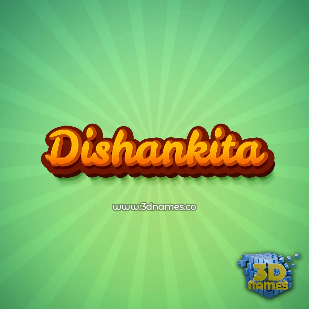 dishankita in Green Rays style - 3D name wallpaper