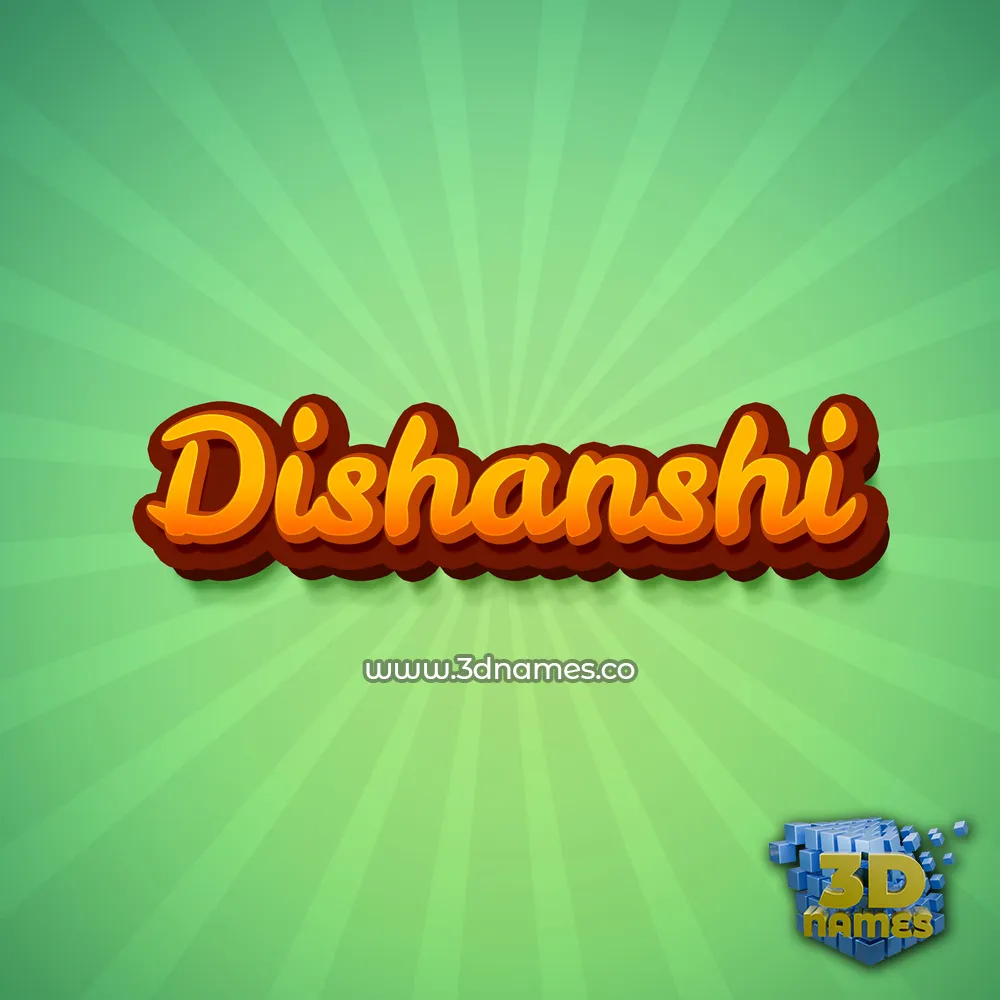 dishanshi in Green Rays style - 3D name wallpaper