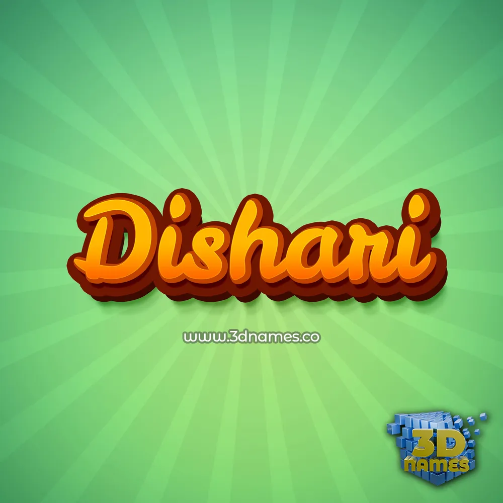 dishari in Green Rays style - 3D name wallpaper