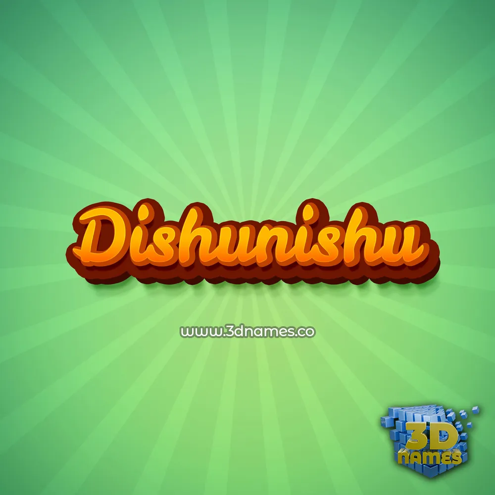 dishunishu in Green Rays style - 3D name wallpaper