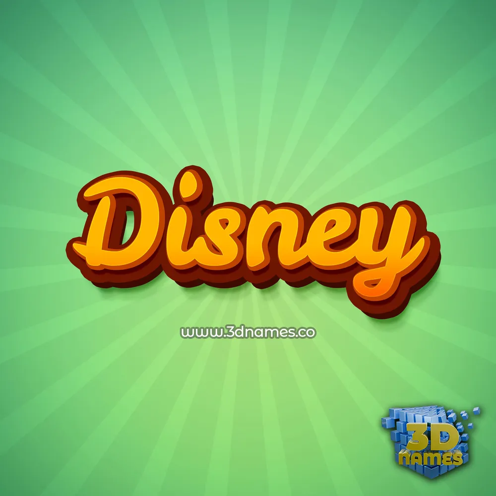 disney in Green Rays style - 3D name wallpaper