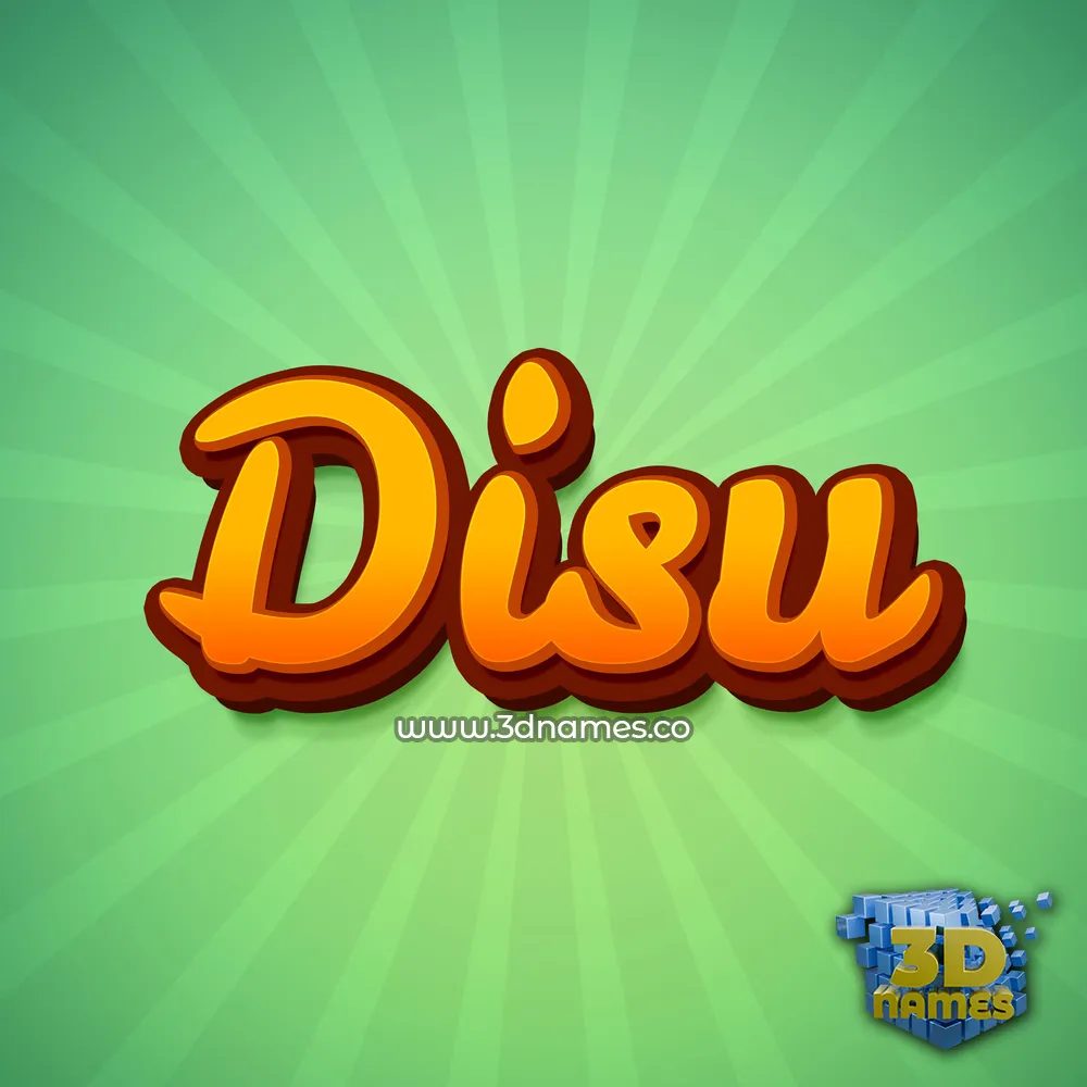 disu in Green Rays style - 3D name wallpaper