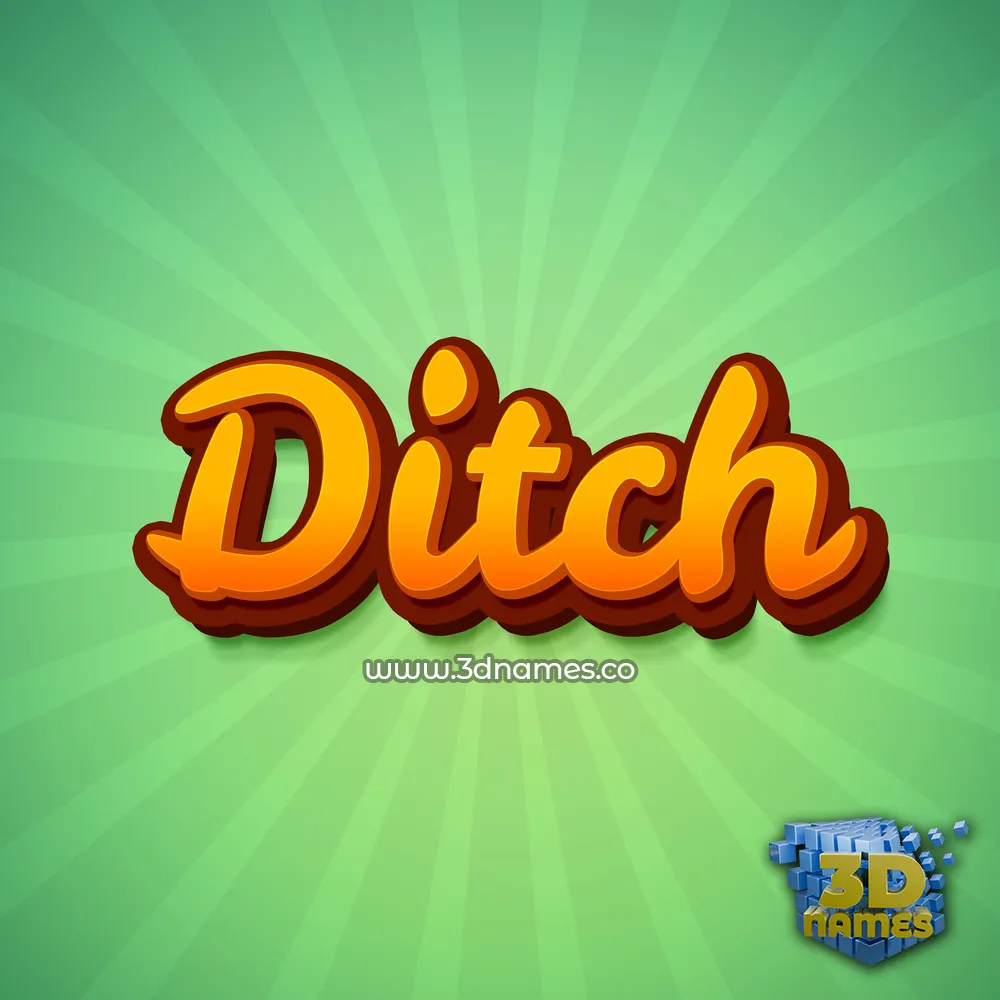 ditch in Green Rays style - 3D name wallpaper