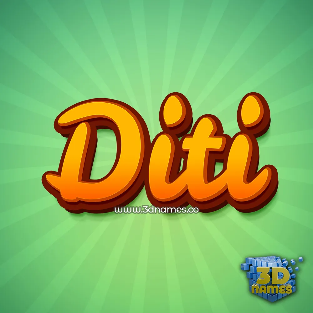 diti in Green Rays style - 3D name wallpaper