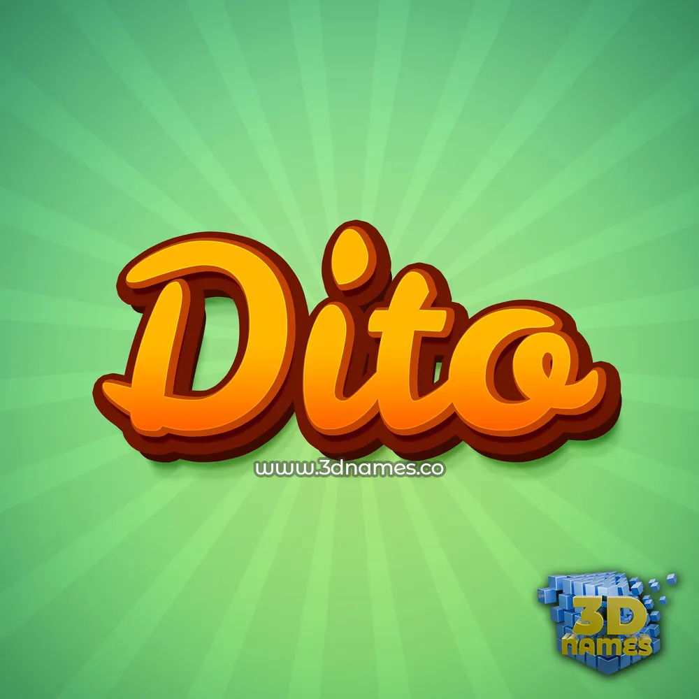 dito in Green Rays style - 3D name wallpaper