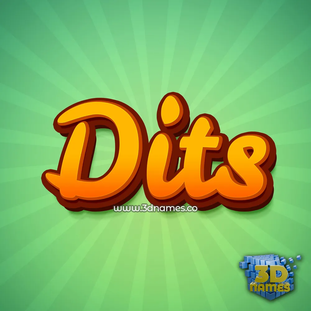 dits in Green Rays style - 3D name wallpaper