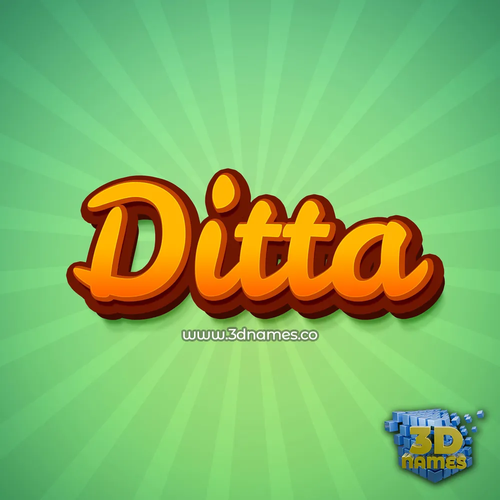 ditta in Green Rays style - 3D name wallpaper