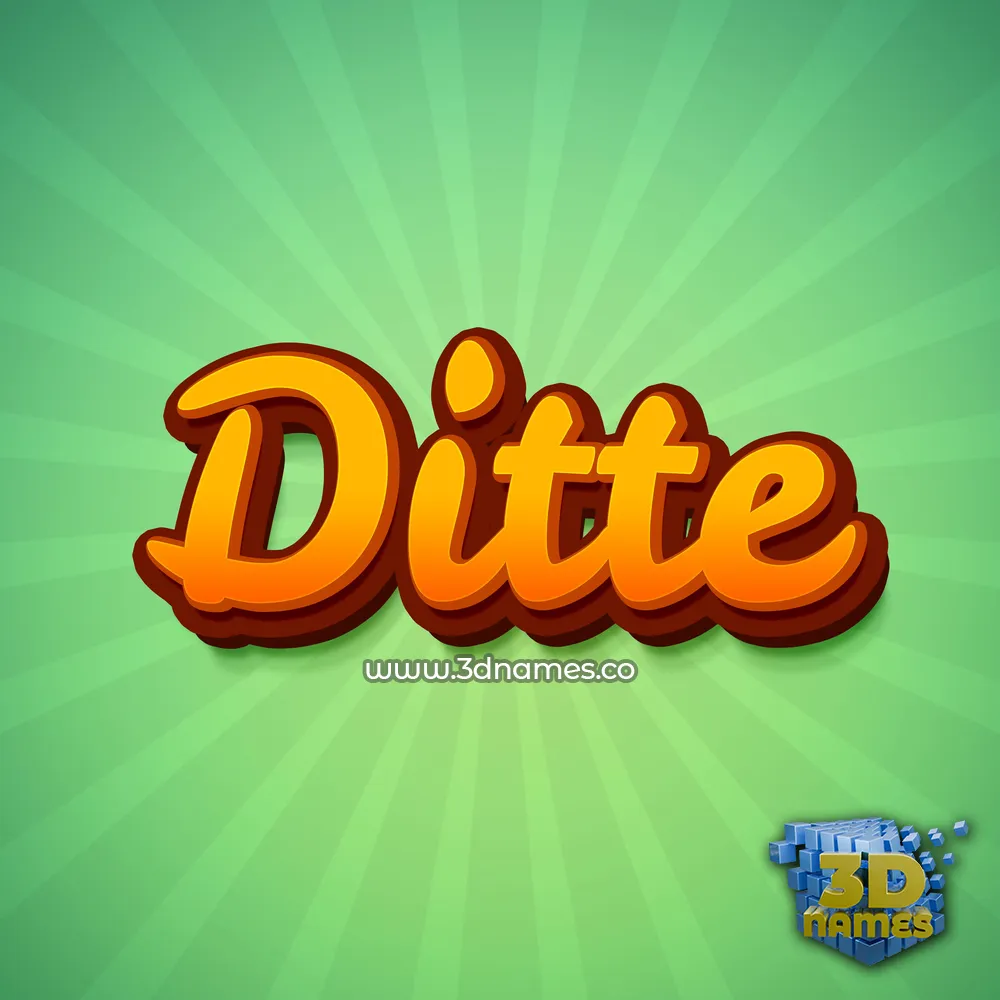 ditte in Green Rays style - 3D name wallpaper