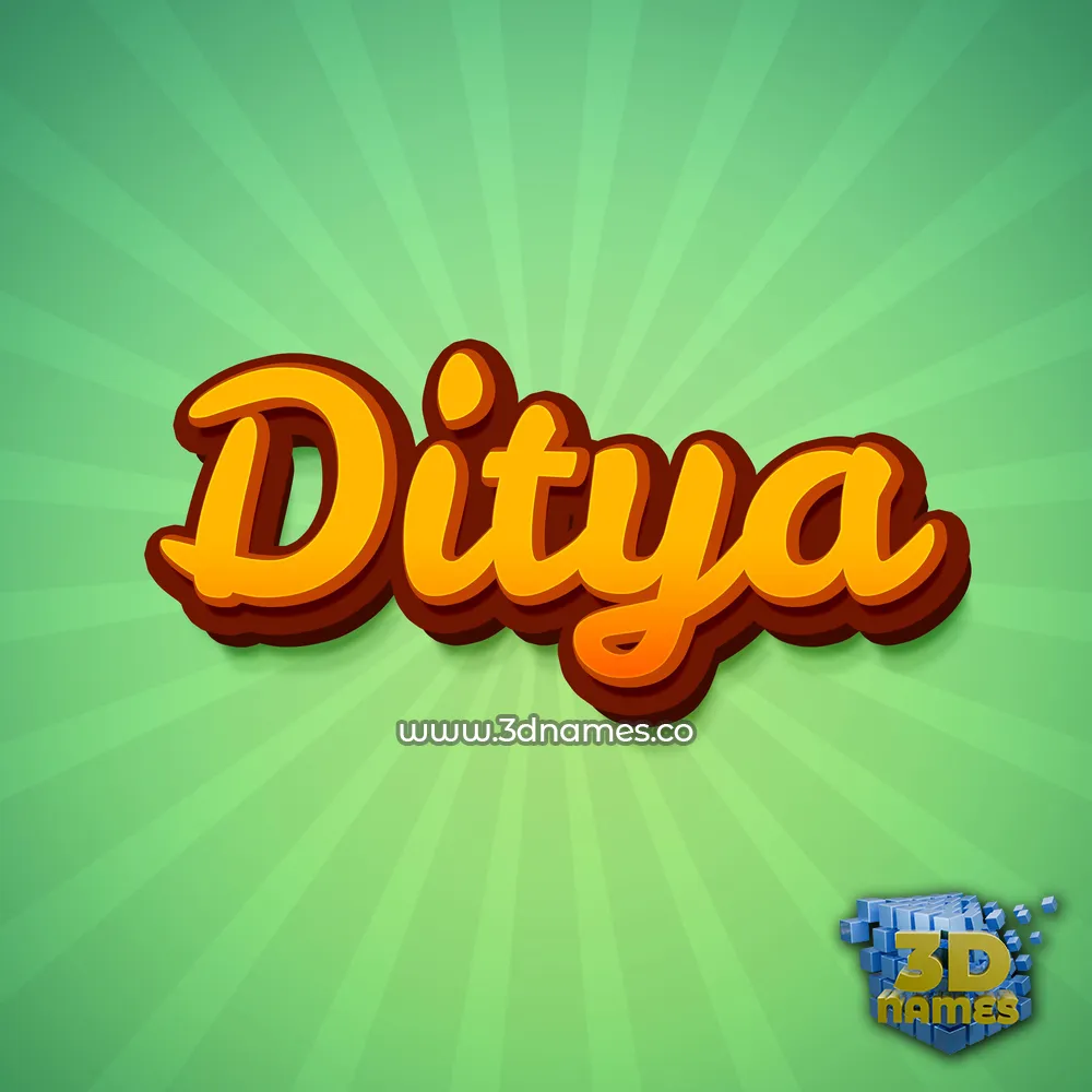 ditya in Green Rays style - 3D name wallpaper