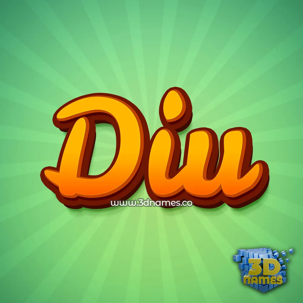 diu in Green Rays style - 3D name wallpaper