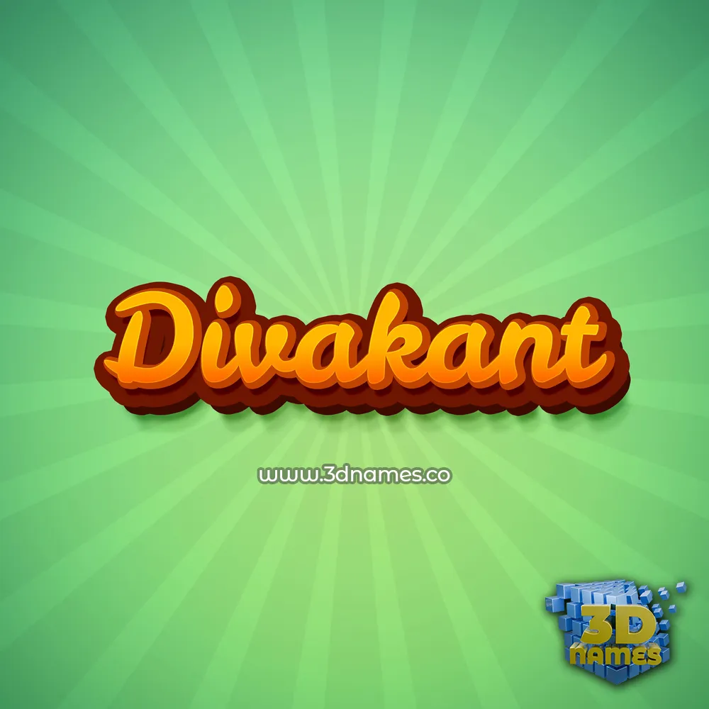 divakant in Green Rays style - 3D name wallpaper