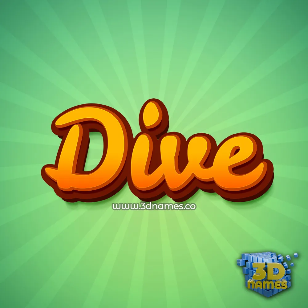 dive in Green Rays style - 3D name wallpaper