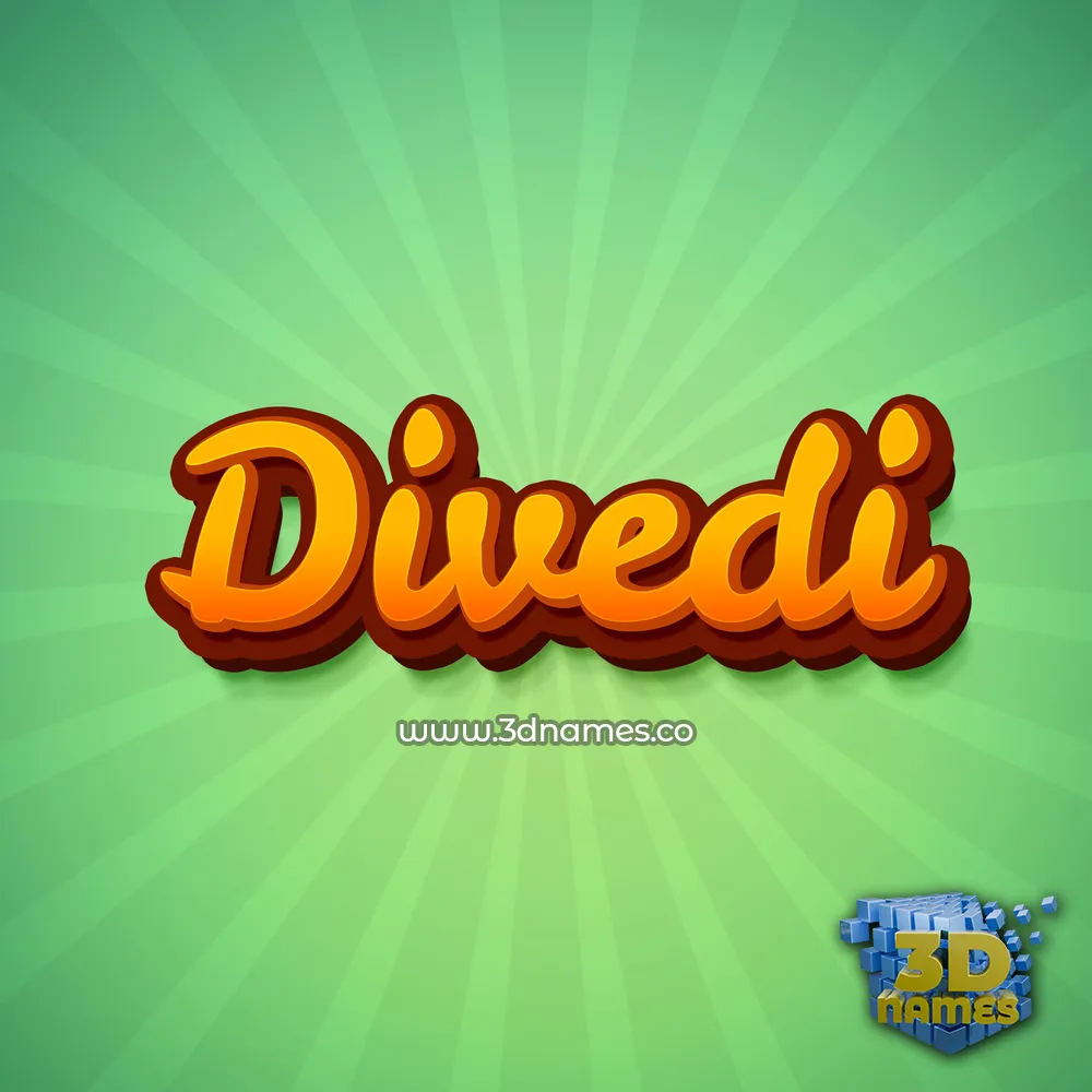 divedi in Green Rays style - 3D name wallpaper