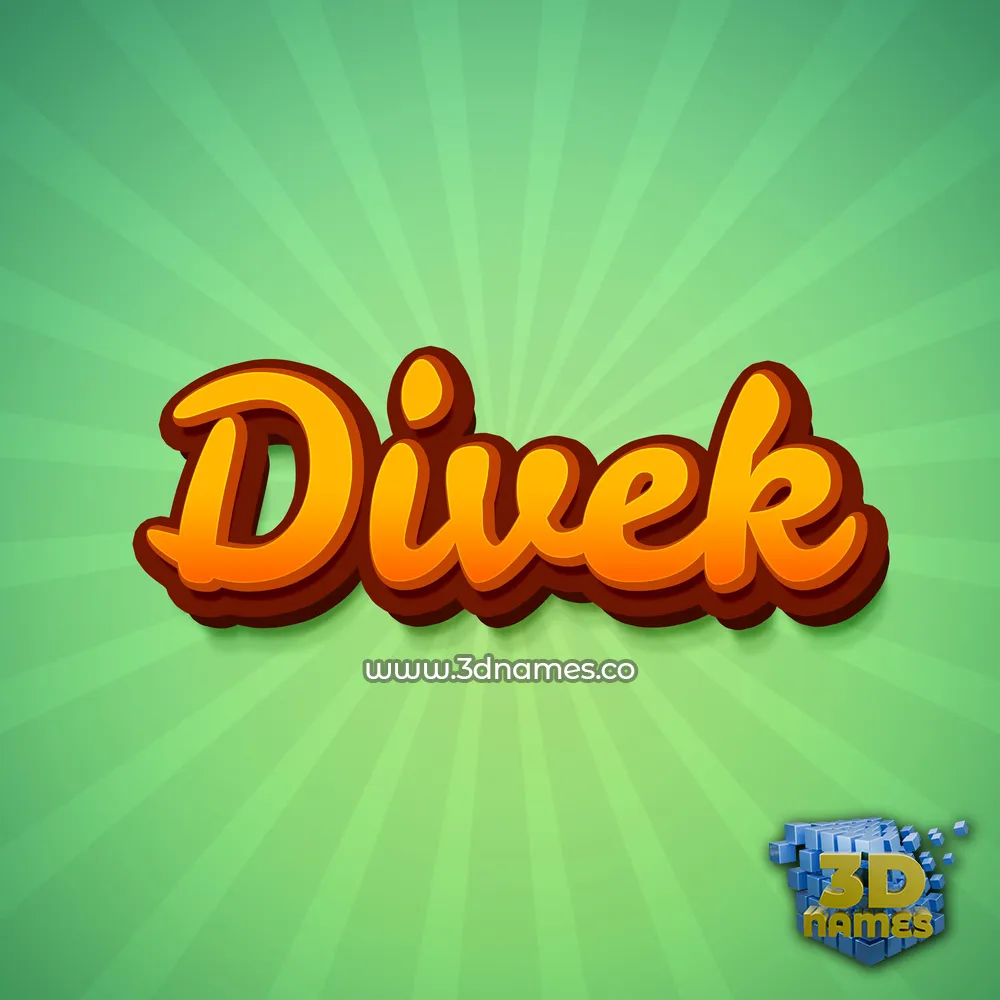 divek in Green Rays style - 3D name wallpaper