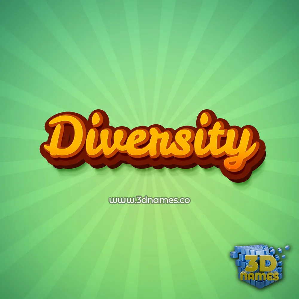 diversity in Green Rays style - 3D name wallpaper