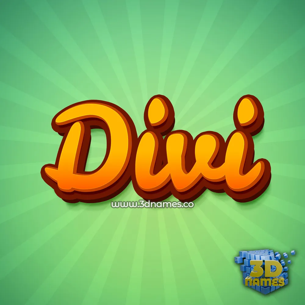 divi in Green Rays style - 3D name wallpaper