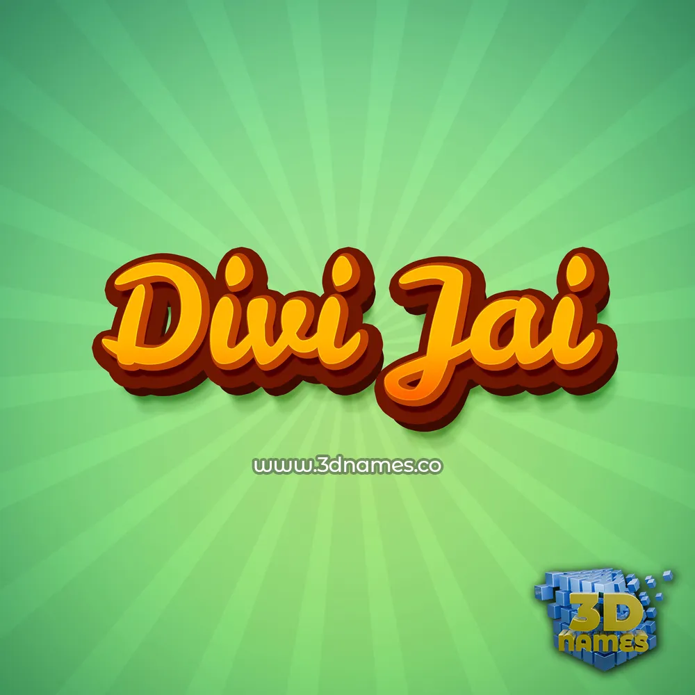 divi jai in Green Rays style - 3D name wallpaper