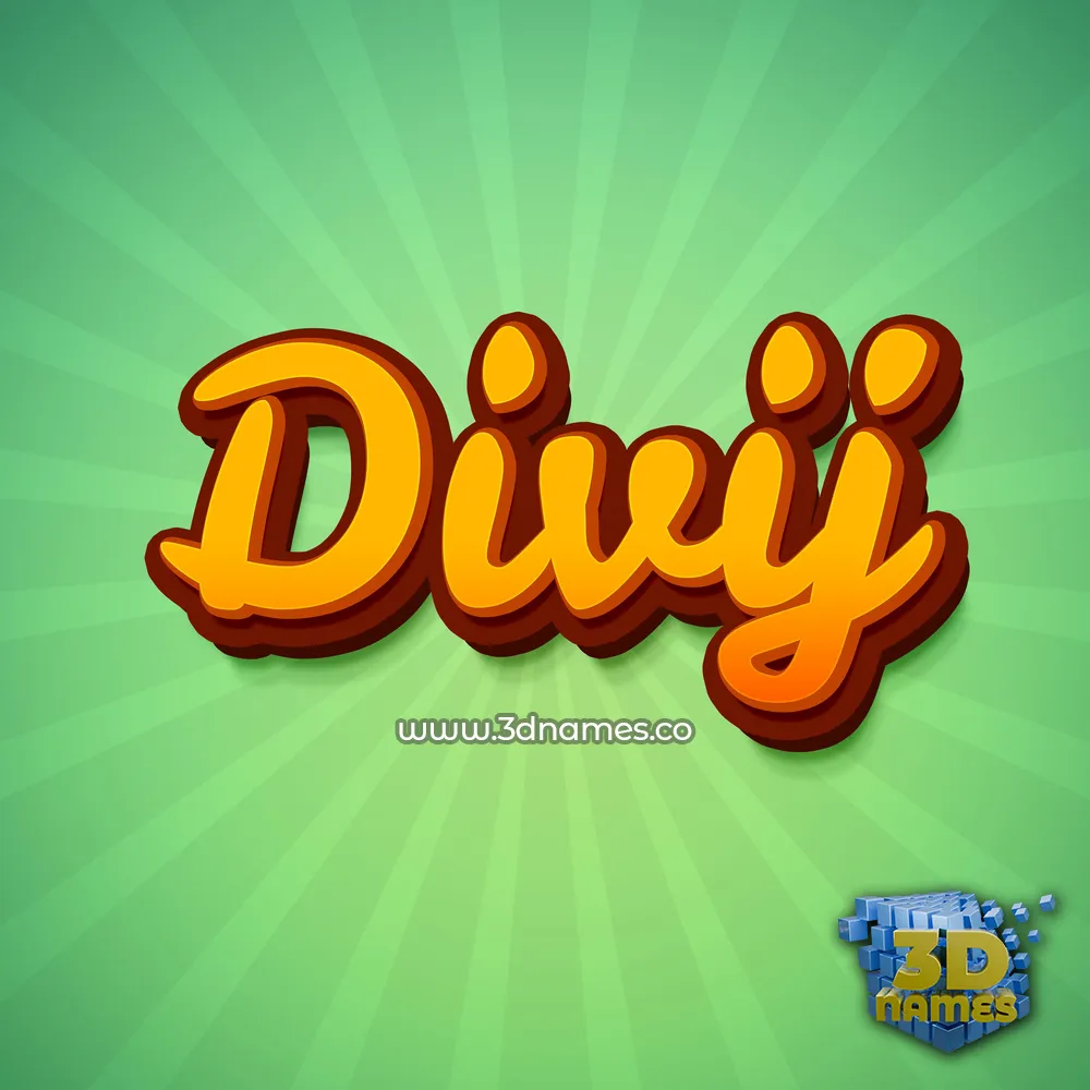divij in Green Rays style - 3D name wallpaper