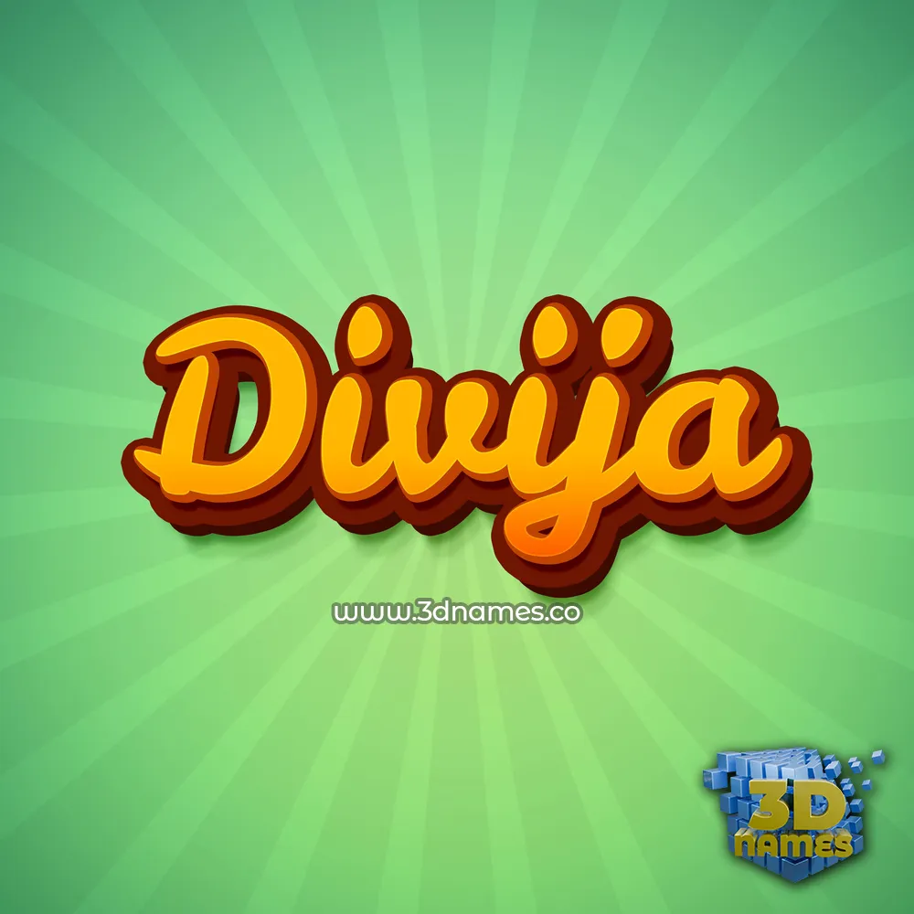 divija in Green Rays style - 3D name wallpaper