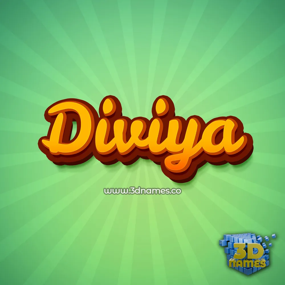 diviya in Green Rays style - 3D name wallpaper