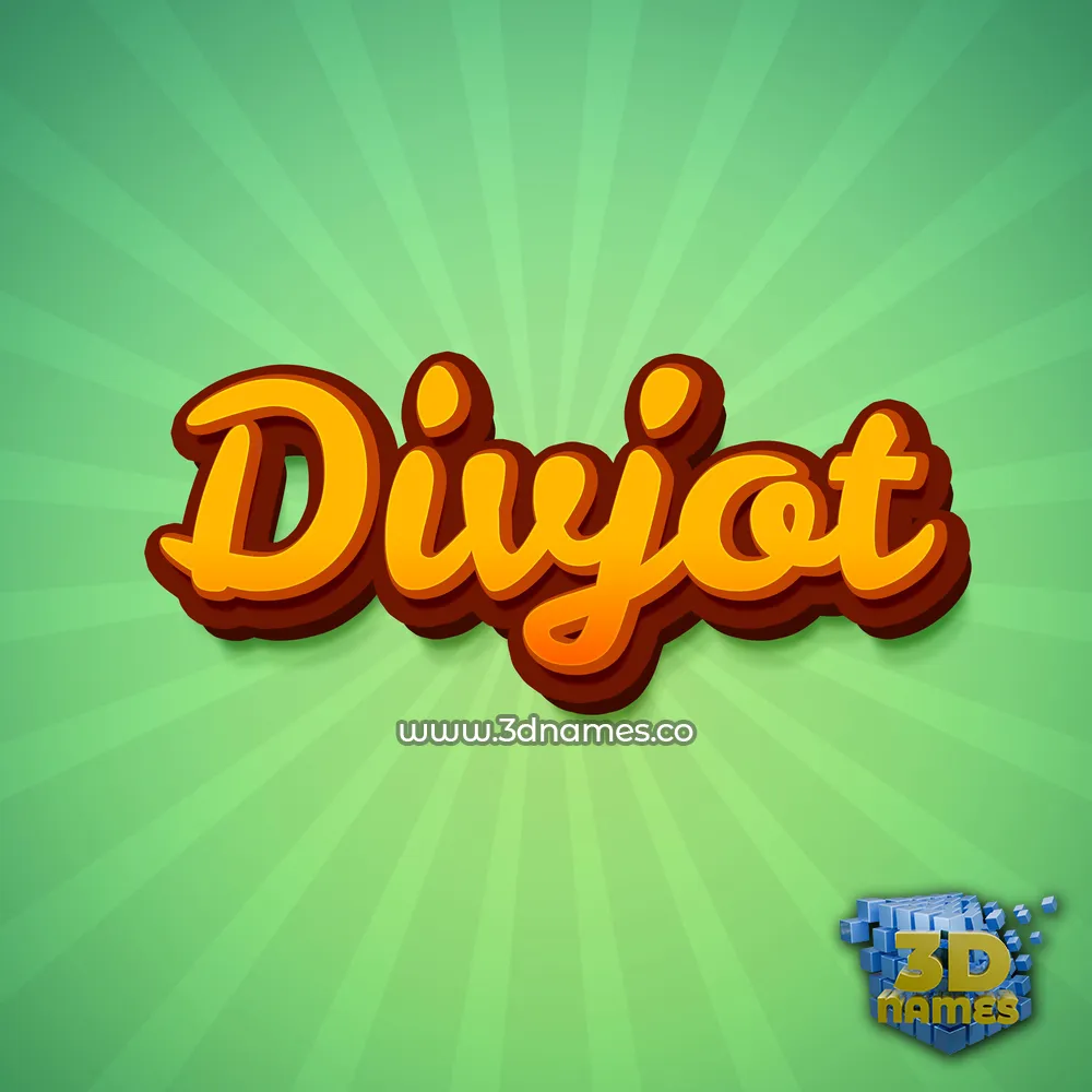 divjot in Green Rays style - 3D name wallpaper