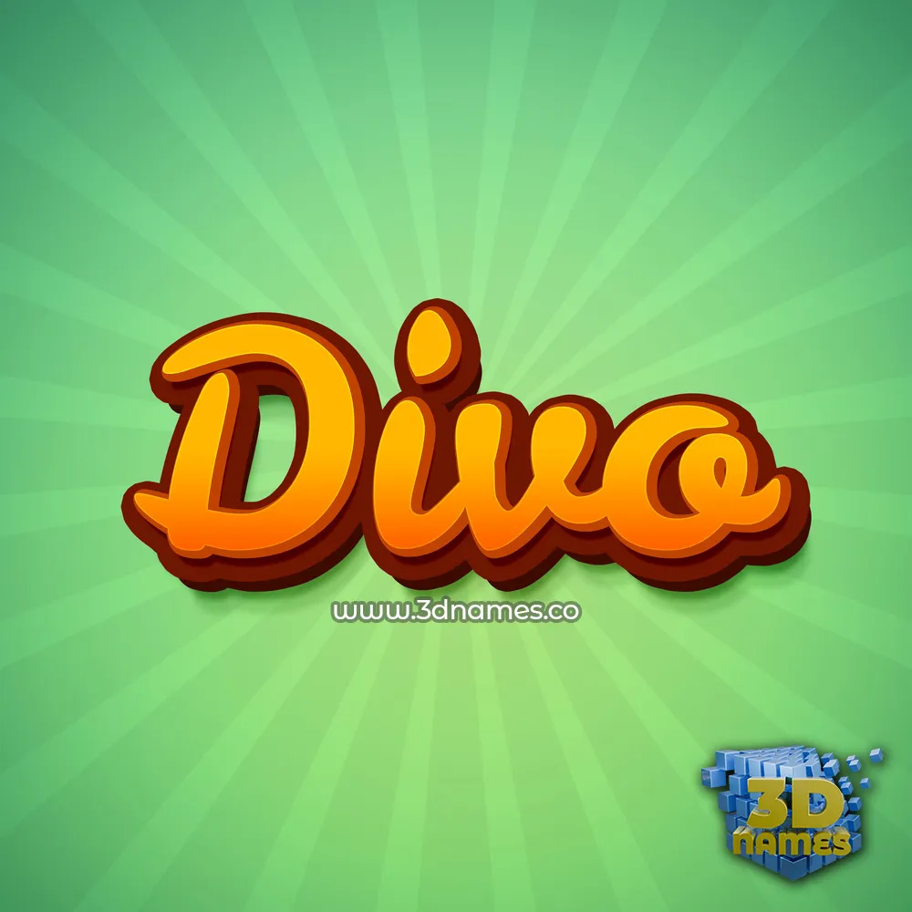 divo in Green Rays style - 3D name wallpaper
