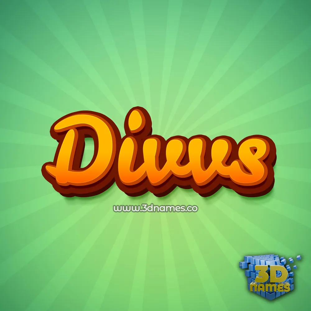 divvs in Green Rays style - 3D name wallpaper