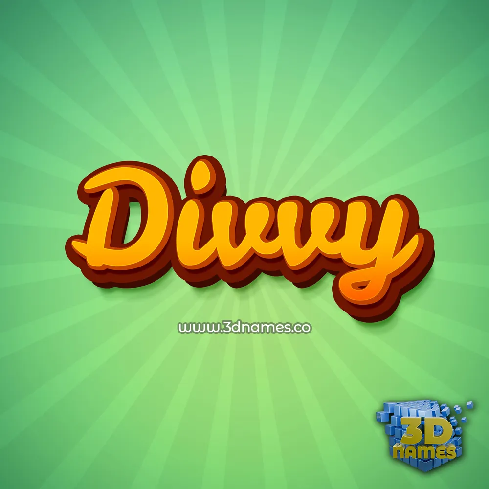 divvy in Green Rays style - 3D name wallpaper