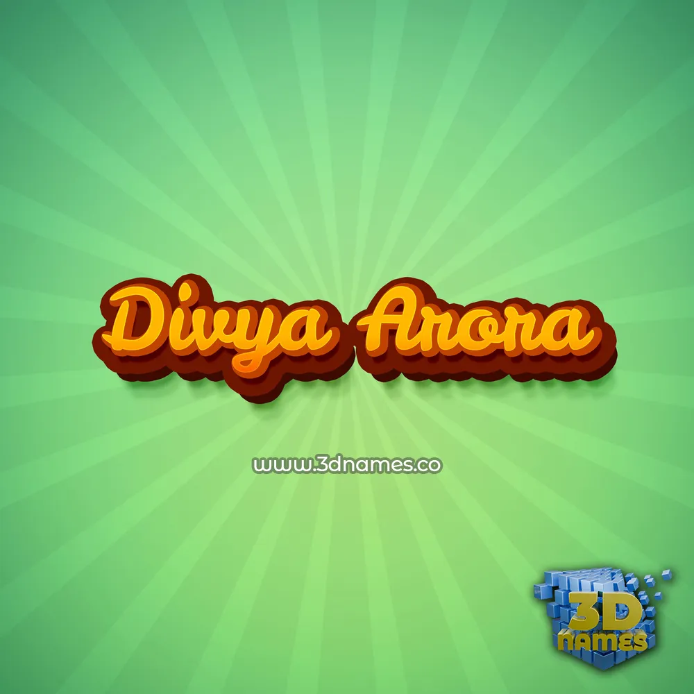 divya arora in Green Rays style - 3D name wallpaper