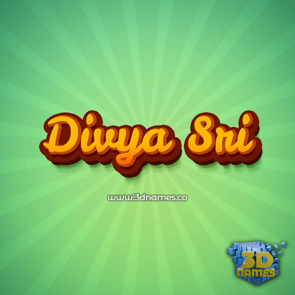 divya sri in Green Rays style - 3D name wallpaper