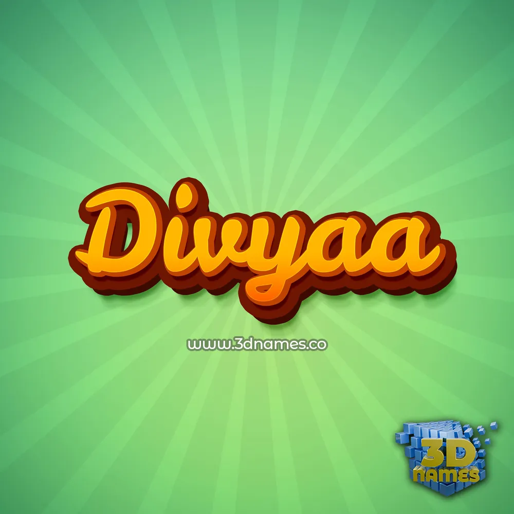 divyaa in Green Rays style - 3D name wallpaper