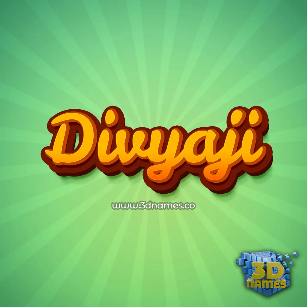 divyaji in Green Rays style - 3D name wallpaper