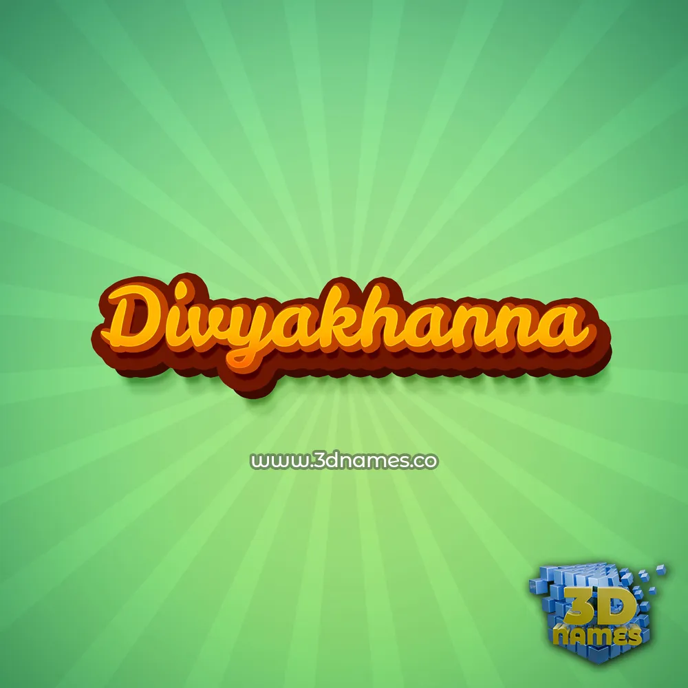divyakhanna in Green Rays style - 3D name wallpaper
