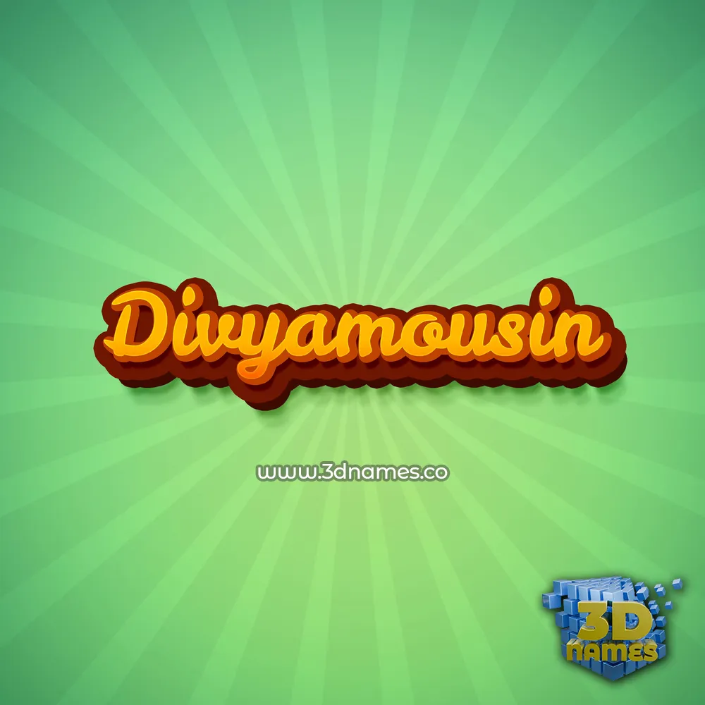 divyamousin in Green Rays style - 3D name wallpaper