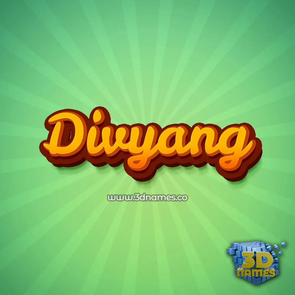 divyang in Green Rays style - 3D name wallpaper