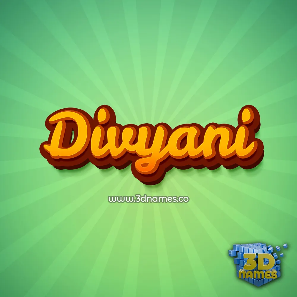 divyani in Green Rays style - 3D name wallpaper