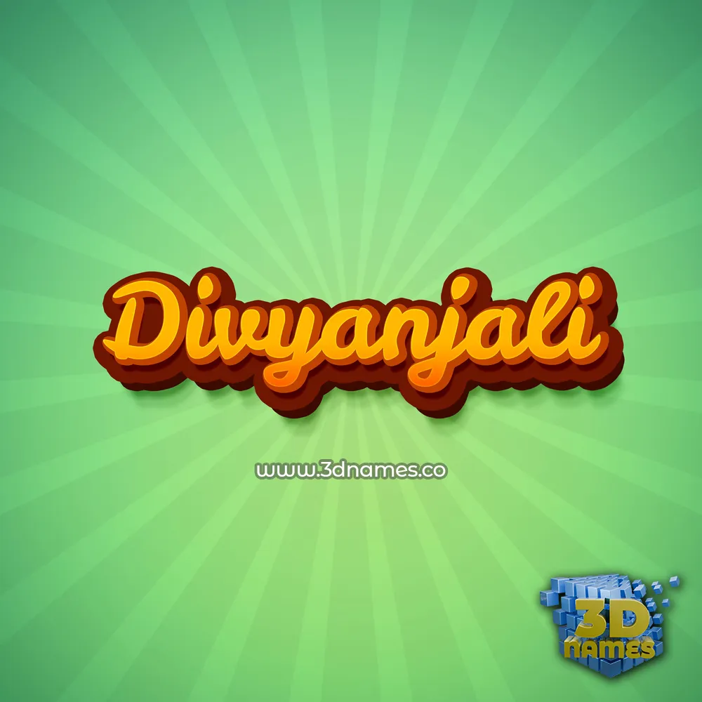 divyanjali in Green Rays style - 3D name wallpaper