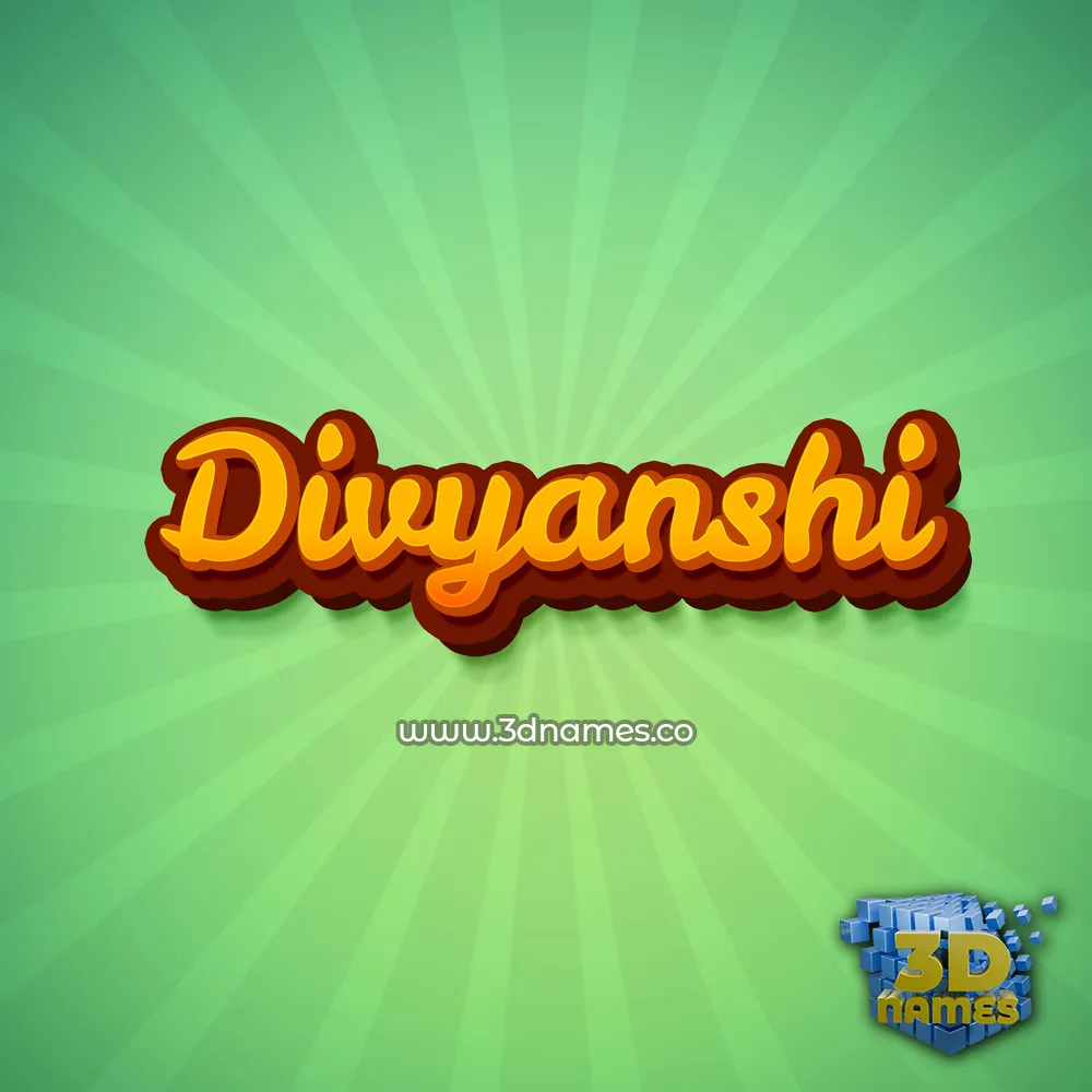 divyanshi in Green Rays style - 3D name wallpaper