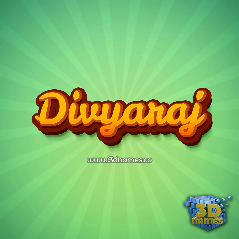 divyaraj in Green Rays style - 3D name wallpaper