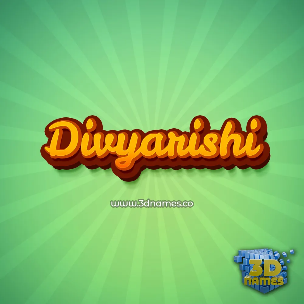divyarishi in Green Rays style - 3D name wallpaper