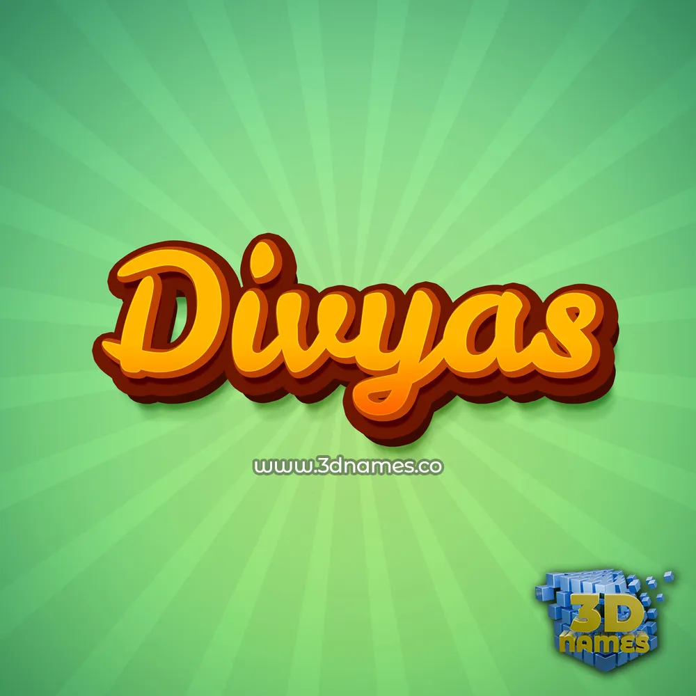 divyas in Green Rays style - 3D name wallpaper