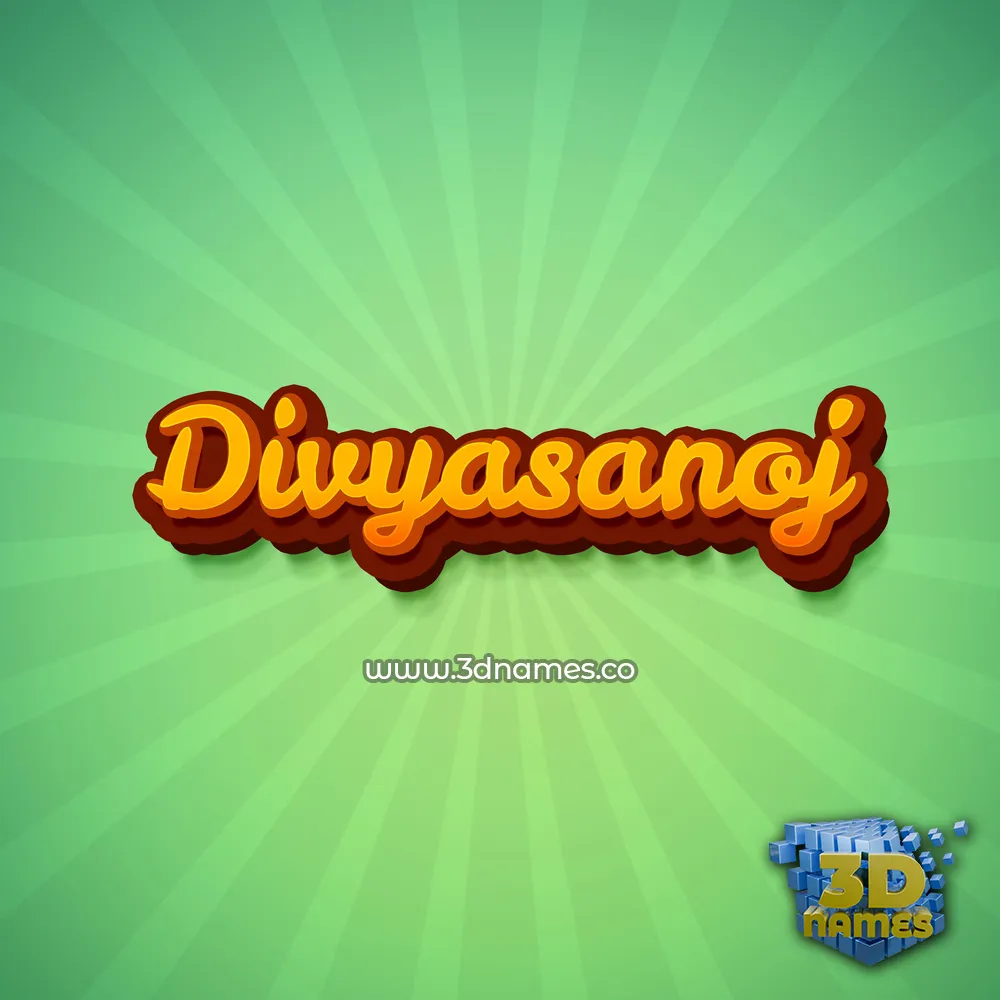 divyasanoj in Green Rays style - 3D name wallpaper