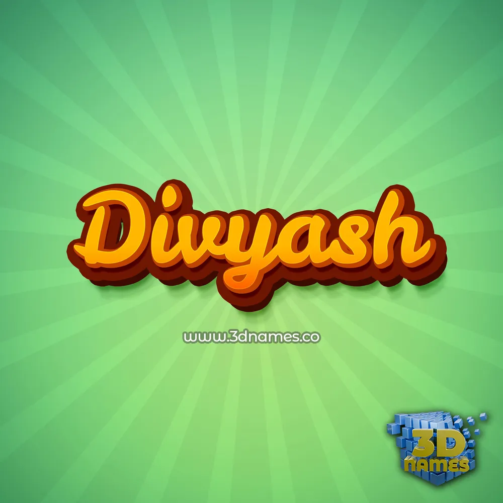 divyash in Green Rays style - 3D name wallpaper