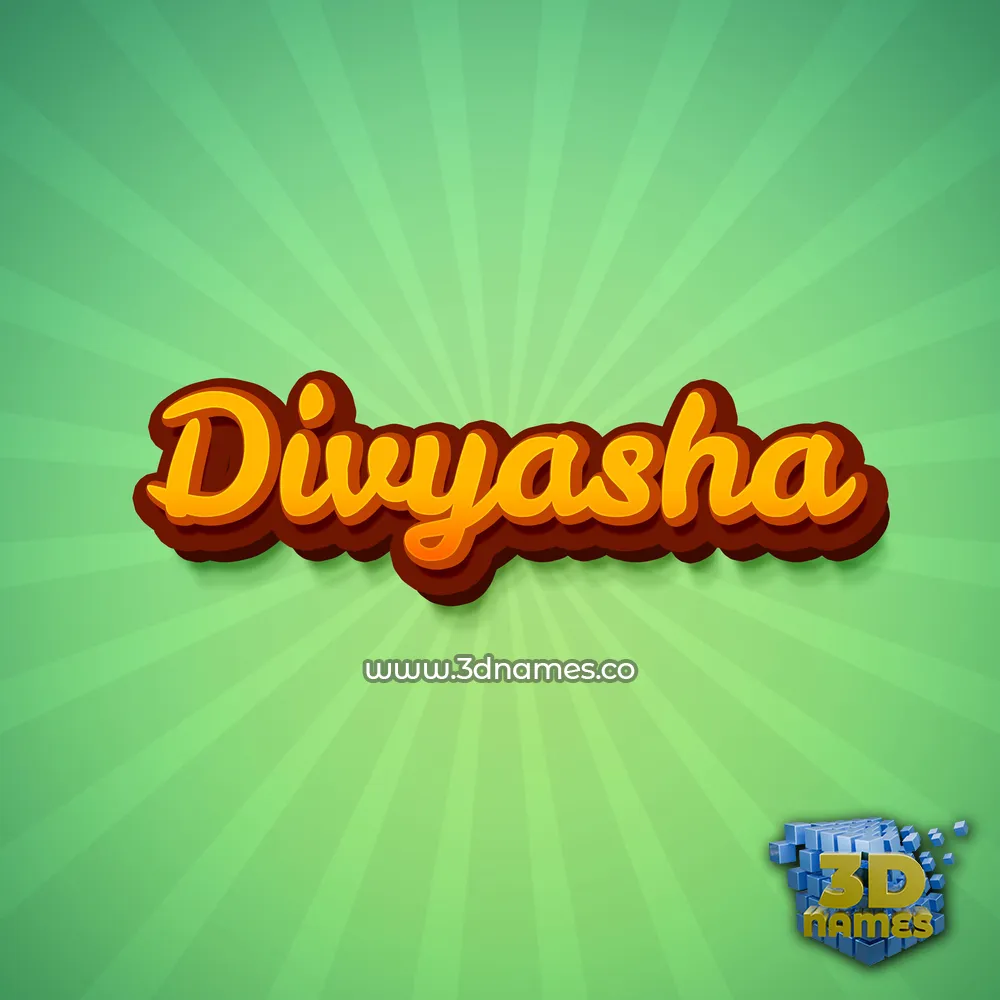 divyasha in Green Rays style - 3D name wallpaper